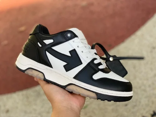 OFF-WHITE Black White Leather Sneakers