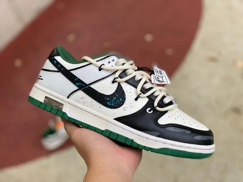 Nike Dunk Low Black White Green Deconstructed DD1391-300