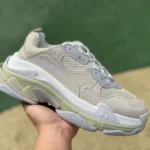 Balenciaga White Grey Triple S Vintage Dad Shoes