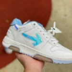 OFF-WHITE White Blue Laser Leather Sneakers