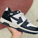 OFF-WHITE Black White Leather Sneakers