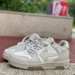 OFF-WHITE White Grey Leather Sneakers