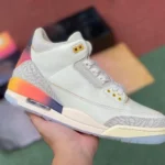 J Balvin x Air Jordan 3 FN0344-901 White Blue Red