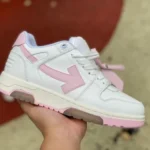 OFF-WHITE White Pink Leather Sneakers