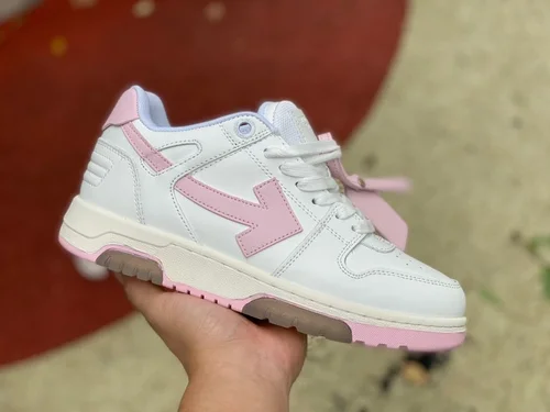 OFF-WHITE White Pink Leather Sneakers