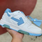 OFF-WHITE White Blue UNC Leather Sneakers