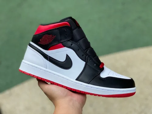 Air Jordan 1 Mid Black White Red DQ8426-106