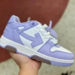 OFF-WHITE White Purple Leather Sneakers