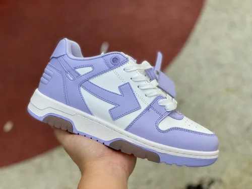 OFF-WHITE White Purple Leather Sneakers