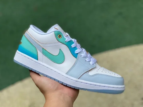 Air Jordan 1 Low FN8899131 White Blue Green Retro