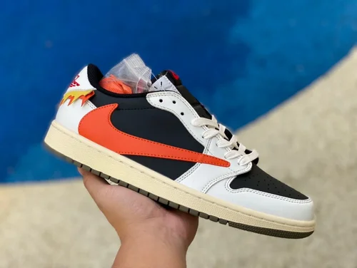 Travis Scott x Air Jordan 1 Low DM7866928 White Black Orange Reverse Swoosh