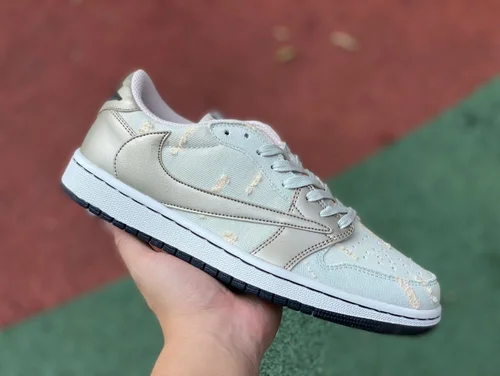 Travis Scott x Air Jordan 1 Low DM7866815 Silver Green Reverse Swoosh