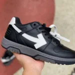 OFF-WHITE Black White Leather Sneakers