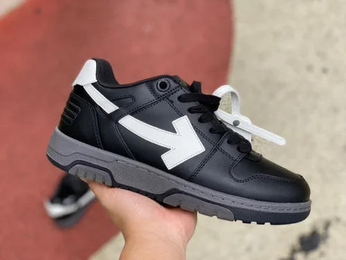 OFF-WHITE Black White Leather Sneakers