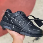 OFF-WHITE Black Leather Sneakers