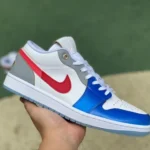 Air Jordan 1 FN8901164 White Blue Red Color Block Low-Top