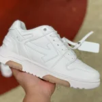 OFF-WHITE White Brown Sole Leather Sneakers