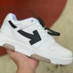 OFF-WHITE White Black Leather Sneakers