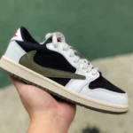 Travis Scott x Air Jordan 1 Low Medium Olive Black Green Collaboration