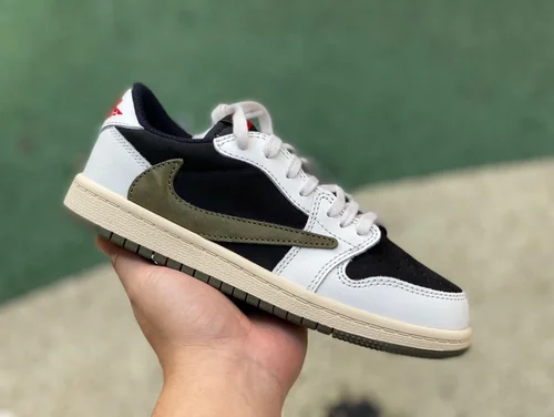 Travis Scott x Air Jordan 1 Low Medium Olive Black Green Collaboration