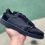 Travis Scott x Air Jordan 1 Low DM7866-001 Black Cat Kids Version