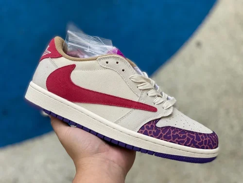 Travis Scott x Air Jordan 1 Low DM7866952 White Sail Purple Reverse Swoosh