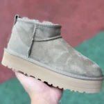 UGG Tasman Thick Sole Light Green Mid Top Slippers