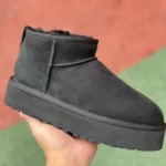 UGG Tasman Thick Sole Black Mid Top Slippers