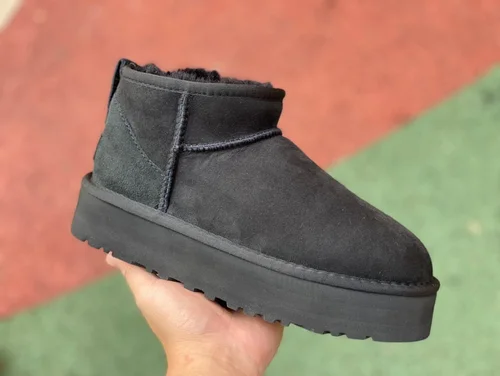 UGG Tasman Thick Sole Black Mid Top Slippers