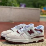 New Balance NB550 White Wine Red Pure Original Retro Basketball Shoes BB550LI1