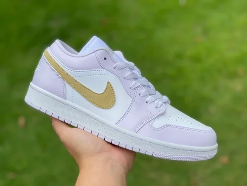 Air Jordan 1 Low DC0774501 White Purple Gold Hook Retro