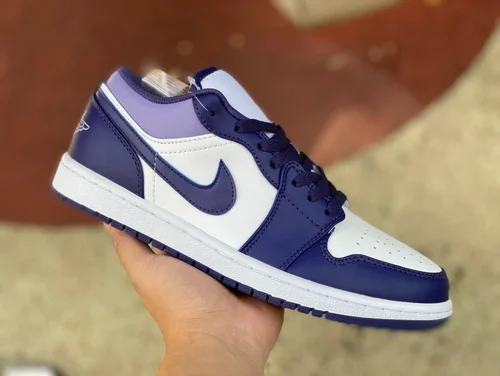 Air Jordan 1 Low 553558515 White Purple Retro