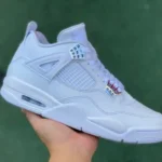 Air Jordan 4 Pure Money 408452-100 White Silver