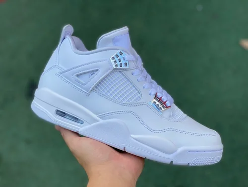 Air Jordan 4 Pure Money 408452-100 White Silver