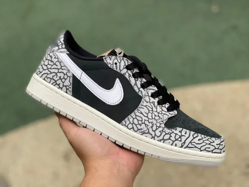 Air Jordan 1 Low CZ0790001 Black Grey Elephant Print Retro