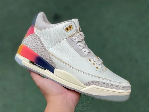 J Balvin x Air Jordan 3 FN0344-901 White Blue Red