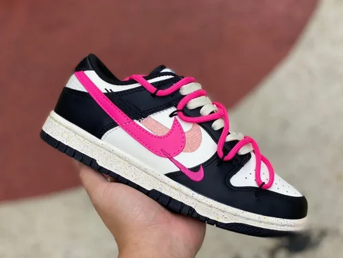 Nike Dunk Low Multi Black White Pink Double Hook FD4623-131