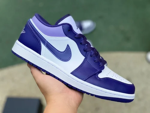 Air Jordan 1 Low 553558-515 White Purple Retro