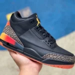 J Balvin x Air Jordan 3 FN0344-001 Black Red Orange