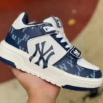 MLB Denim Blue White NY Print Casual Shoes 3ASXCDN3N