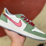 Air Jordan 1 Retro Low FN3727-100 White Green Red