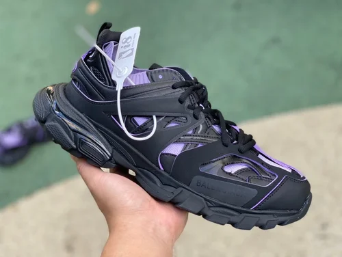 Balenciaga Triple S Black Purple Sneakers