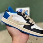 Travis Scott x Air Jordan 1 Low DM7866-140 Fragment Blue White Kids Version