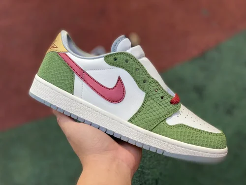 NIKE AIR JORDAN 1 LOW FN3727-100 White Green Red