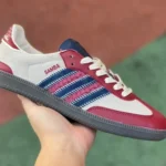 Adidas Samba Red Grey Blue Retro Sneakers