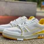 Louis Vuitton Trainer White Yellow Low