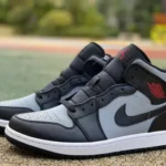 Air Jordan 1 Mid Black Grey Red 554724-096