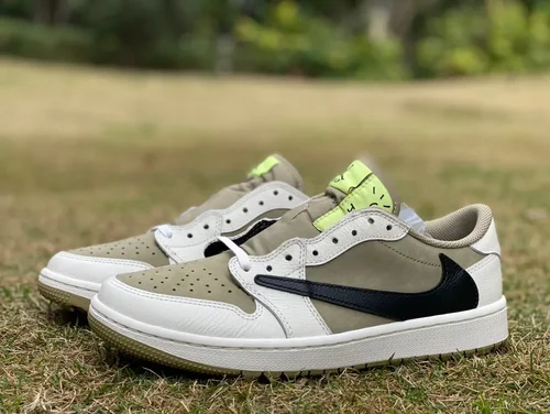 Travis Scott x Air Jordan 1 Low Golf FZ3124-200 Avocado 6.0 T1 Version