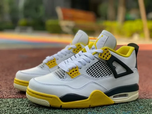 Air Jordan 4 Retro Vivid Sulfur AQ9129-101 White Yellow Black