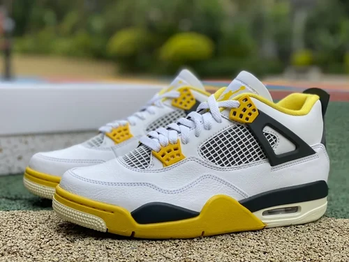 Air Jordan 4 Retro Vivid Sulfur AQ9129-101 White Yellow Black